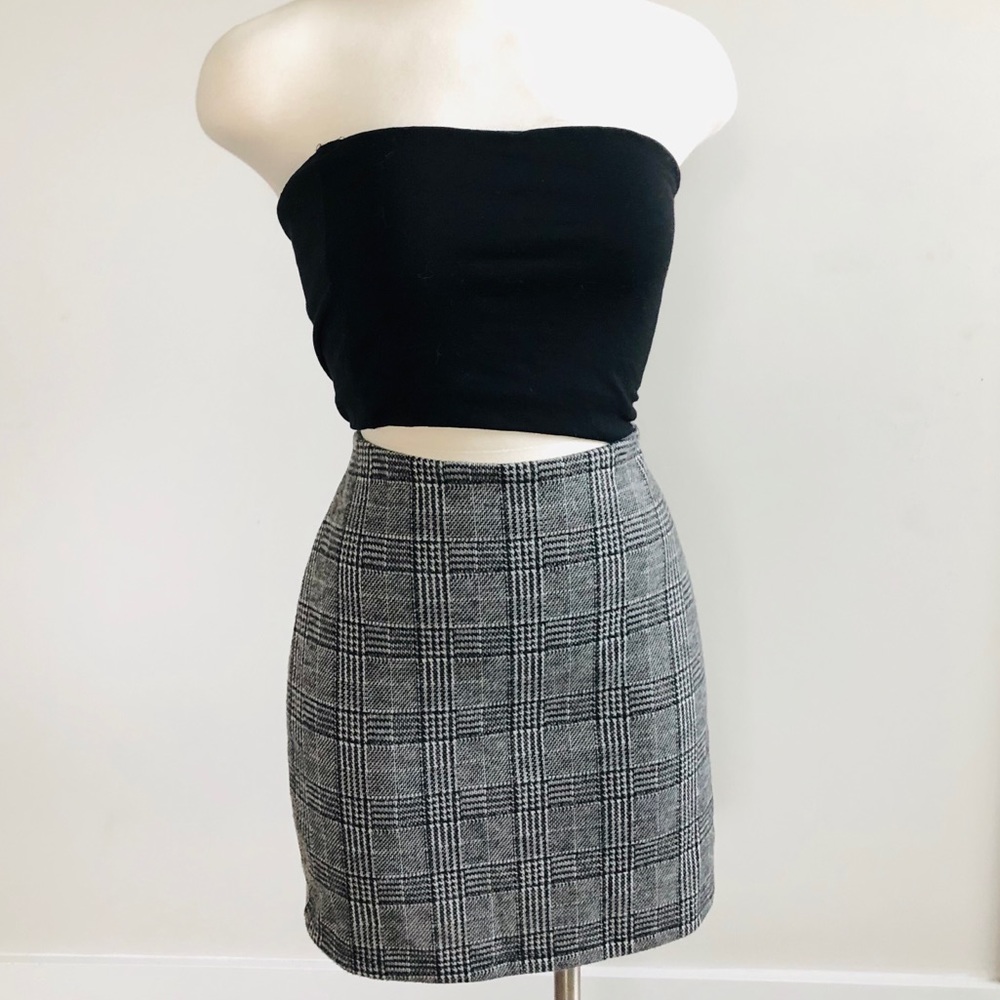 Plaid high waisted skirt